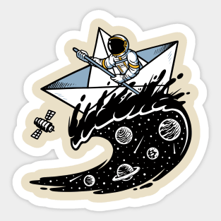 astronaut sailing illustration Sticker